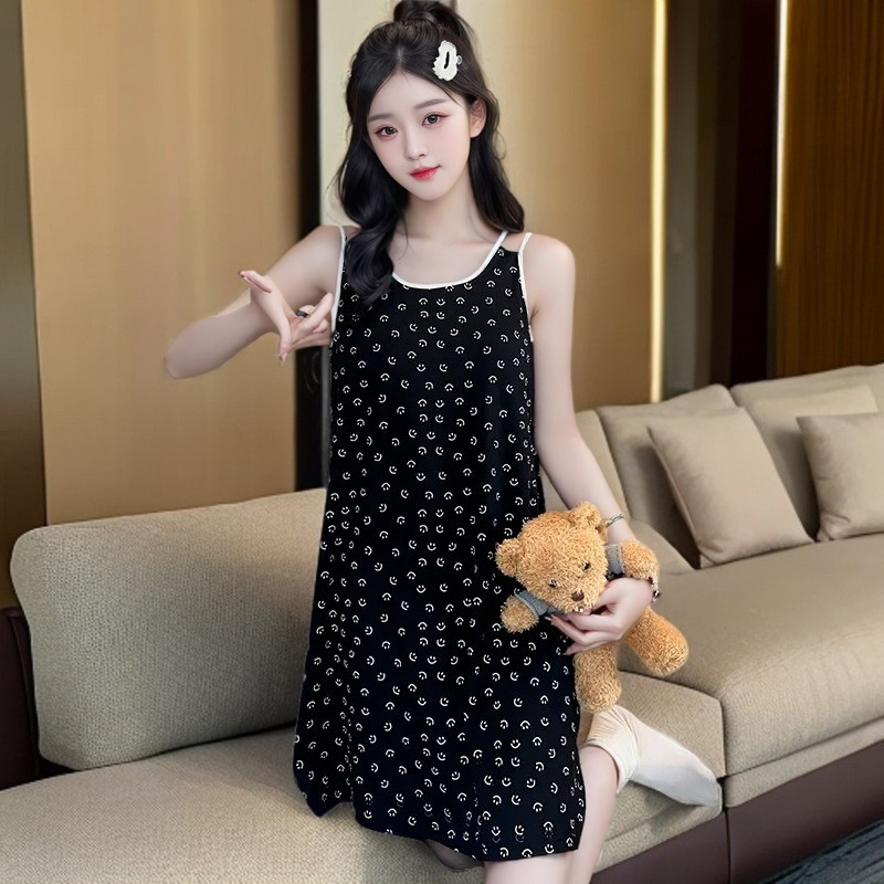 H170 women's summer dress with padded nightgown, tank top, thin sleeveless