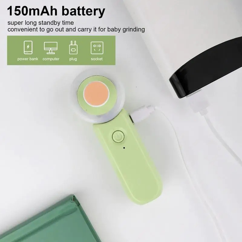 Toddler Nail Clippers With LED Light 6 Grinding Heads Electric Charging Nail Filer Grinder Kit Safe Trim Polish Tool 250326