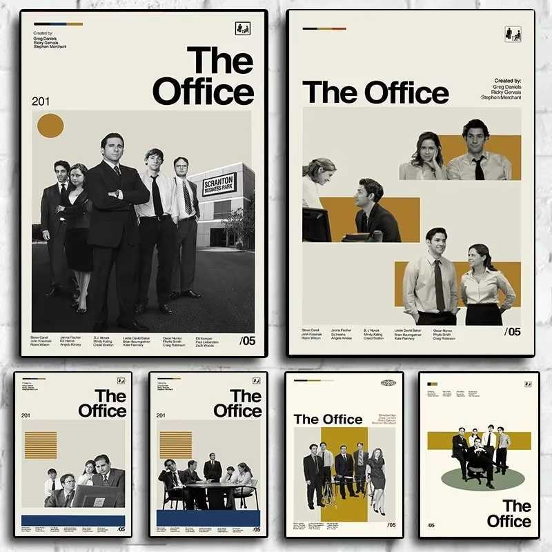 Hot Classic Movie Posters The Office Friends TV Canvas Painting Retro Wall Art Pictures Film Gift for Living Bedroom Home DecorC250326