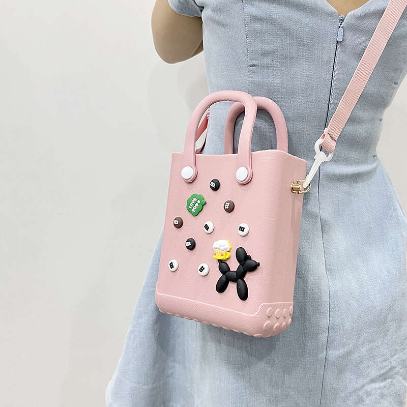 New DIY cartoon versatile accessory beach bag, new fashion niche, one shoulder crossbody carrying hole bag