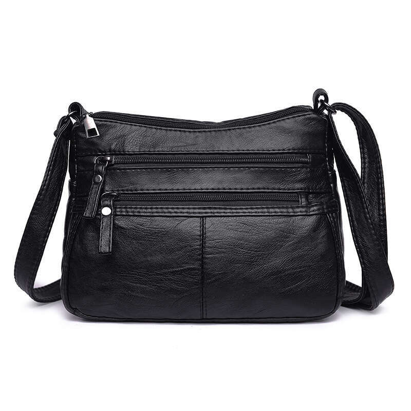 Single Shoulder Mom's 2020 New Washed Soft Leather Women's Large Capacity Middle aged and Elderly Crossbody Bag