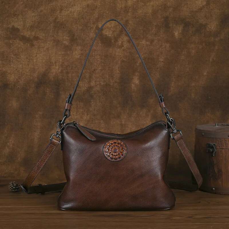 MOTAORA New Small Vintage Women's Shoulder Tote Bag Casual Genuine Leather Handbag Fashion Cowhide Underarm Crossbody Bags Purse