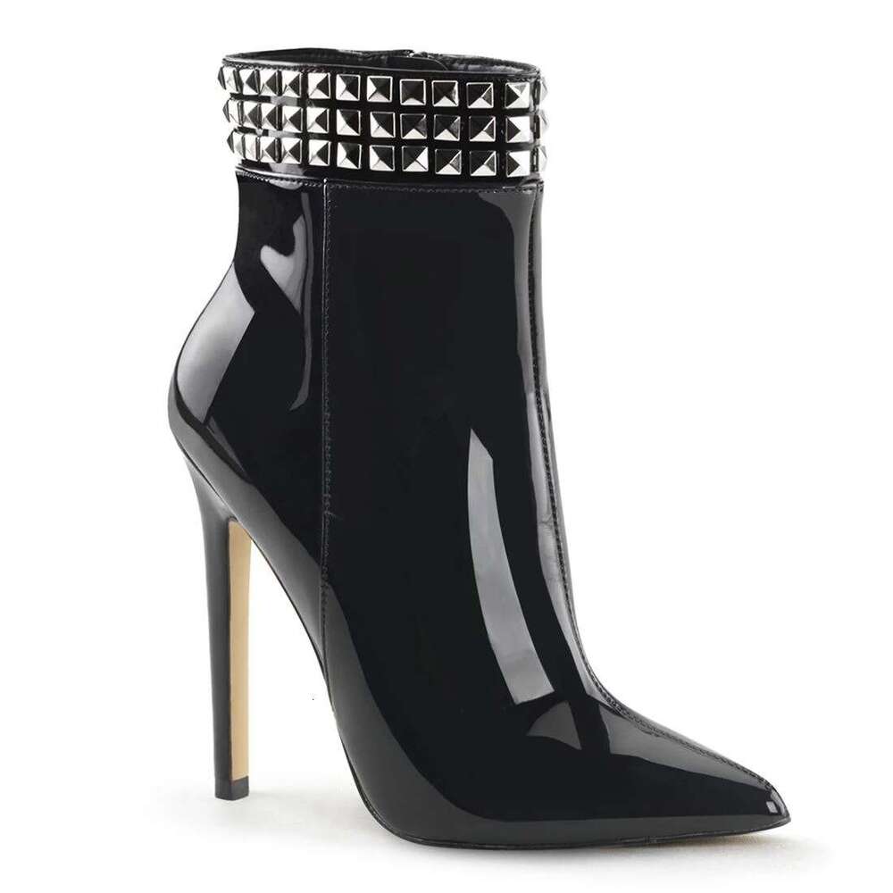 High Heel Cm High Heels With Rhinestone Decoration Side Zipper Low Cut Boots Steel Tube Dance Shoes Walking And Performance Shoes