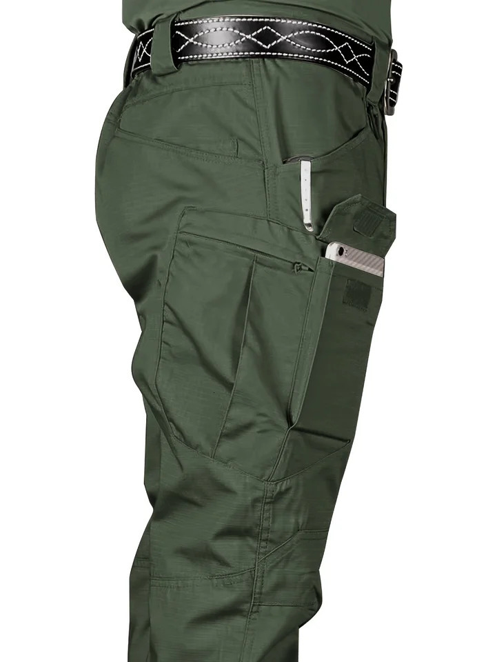 Mens outdoor multifunctional tactical pants multi pocket hiking waterproof wearresistant 250326
