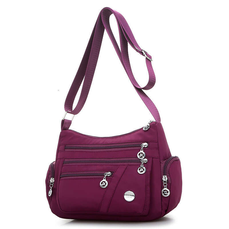 52 Women's shoulder nylon waterproof, middle-aged and elderly mother's Korean version, solid color, women's bag, crossbody bag
