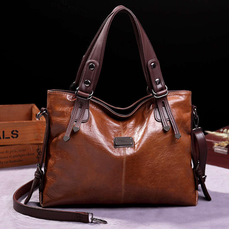 2024 Xiti Paul's new fashionable tote casual soft leather single shoulder crossbody large capacity women's bag