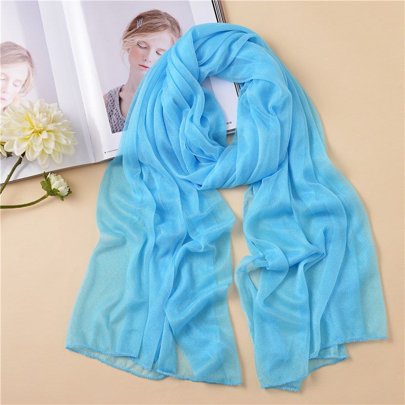 K232 Autumn and winter new gauze scarf women summer Korean version long sun protection shawl pure color beauty gauze scarf scarf wholesale