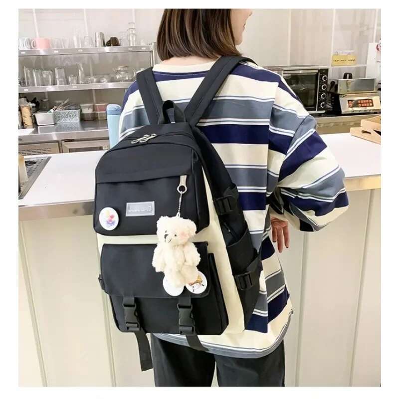 Four-Piece Backpack Ins Schoolbag Korean Version Of Haruku Ulzzang Female Junior High School Student Mori Tide