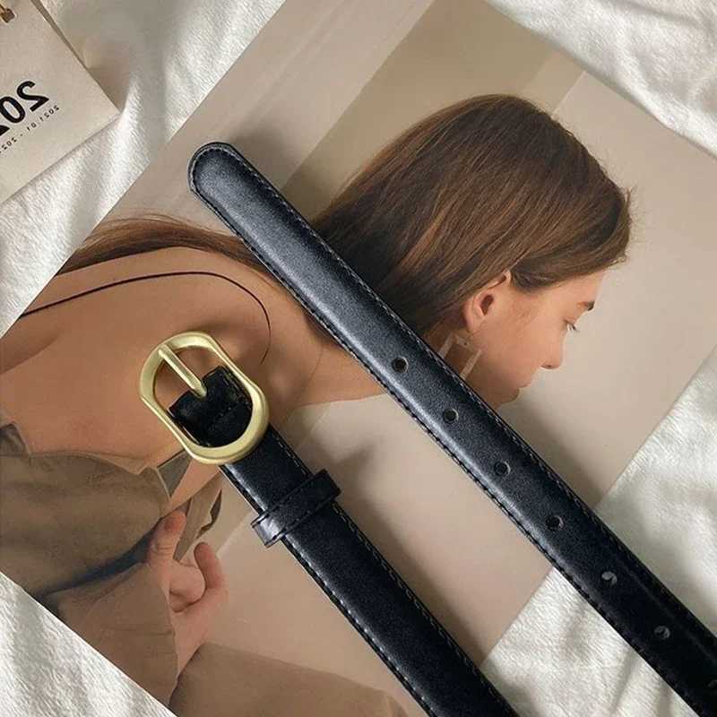 Womens belt trend gold buckle strap personalized decoration pairing pants jeans strap soft belt youth strap W250326