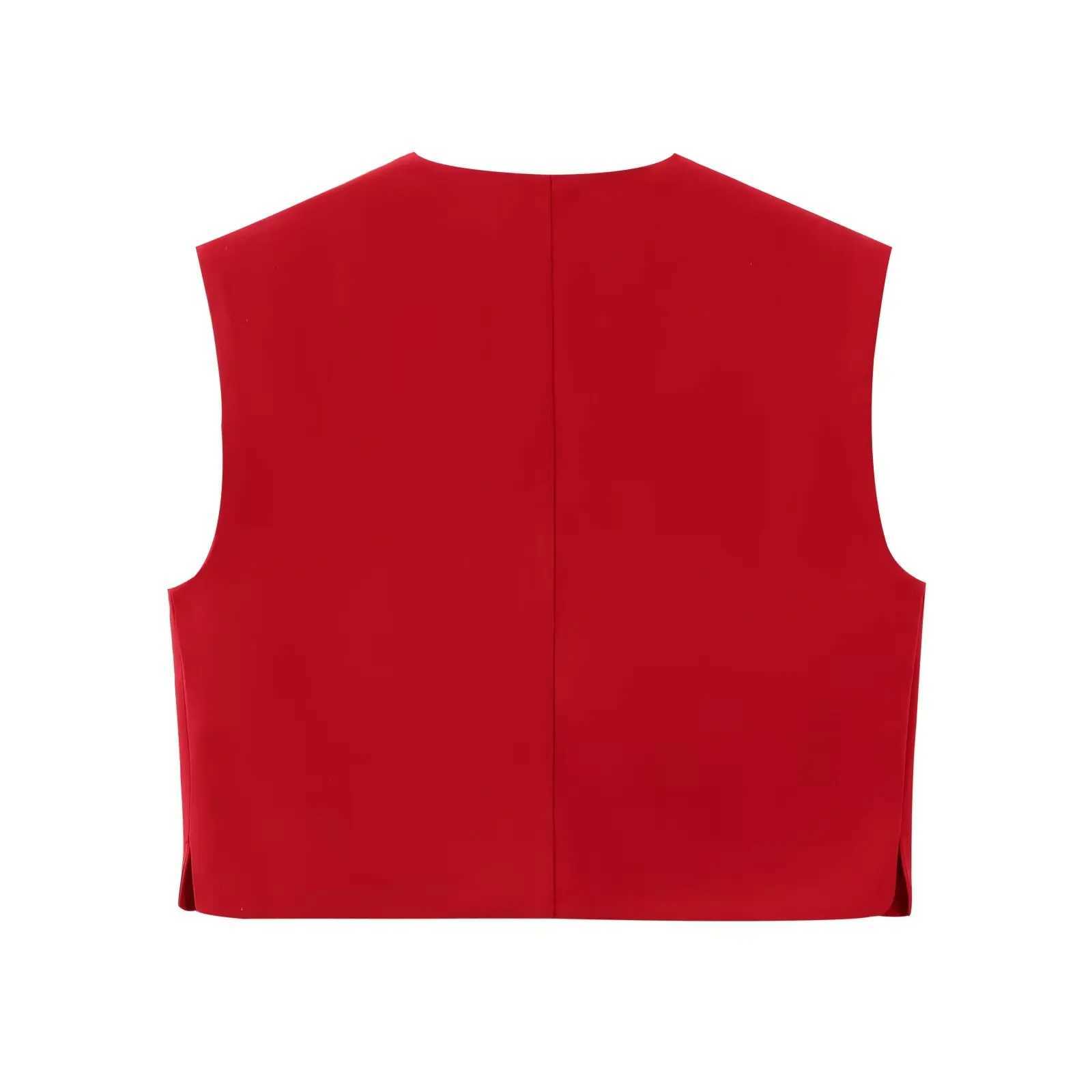 Brangdy TRAF Womens Button Tank Top Sleeveless Summer Jacket Zevity Womens Transportation Work Womens Coat M250326