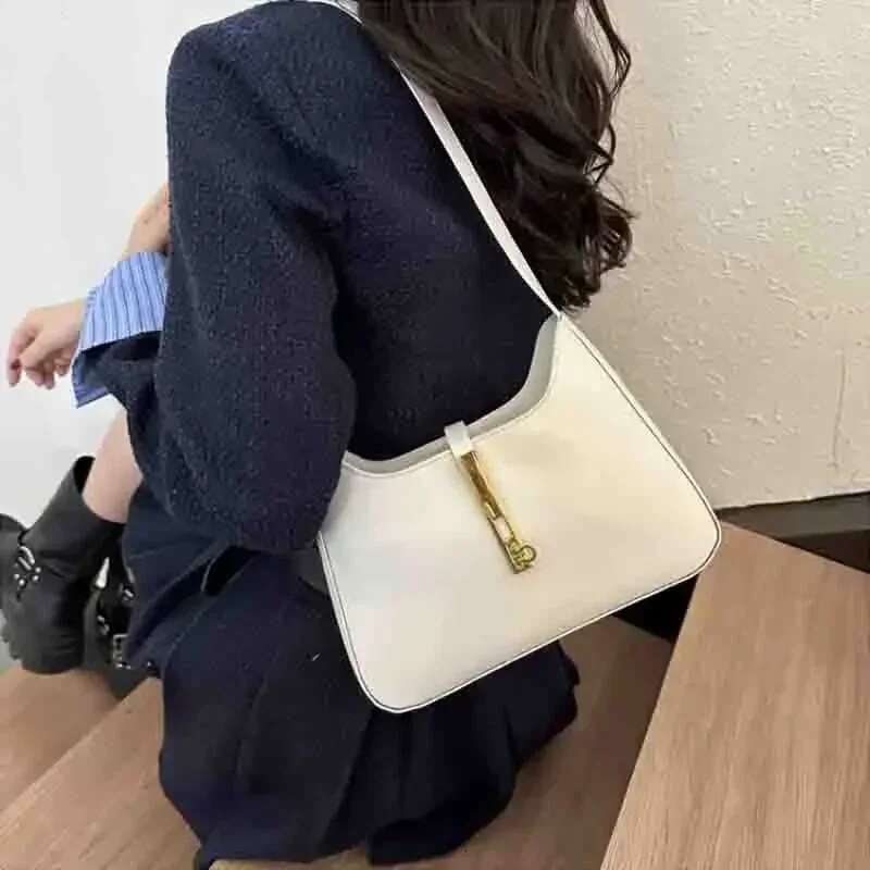 PU Leather Shoulder Bag for Women Casual Solid Color Design Handbags Brand Purse 2025 Fashion Shopper Clutch Women's Bags