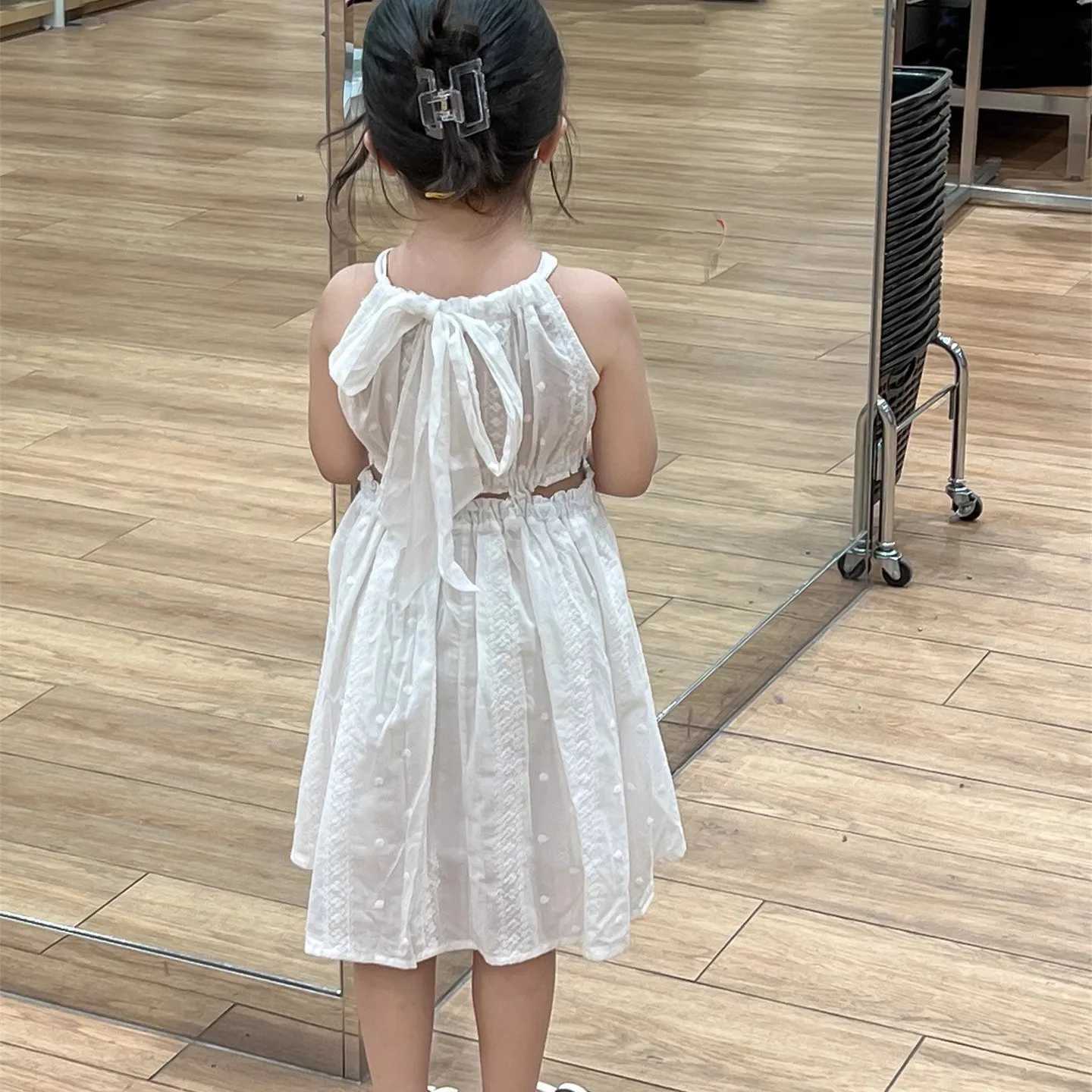 Summer Girls Sweet Sexy Thin One Piece Sleeveless Dress Beach Wear 2-7 Years W250326