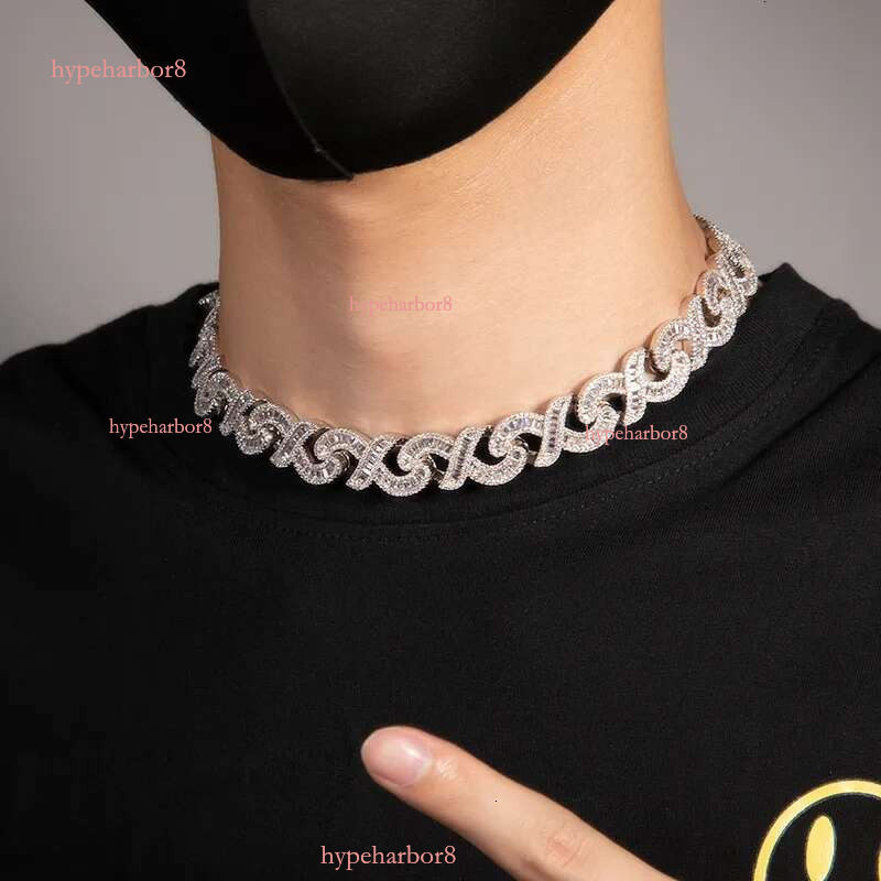 Pendant Necklaces THE BG KING 15mm Infinity Cuban Baguettecz Necklace Iced Out Square Cubic Zirconia HipHop Fashion Jewelry For Party Gift 230908