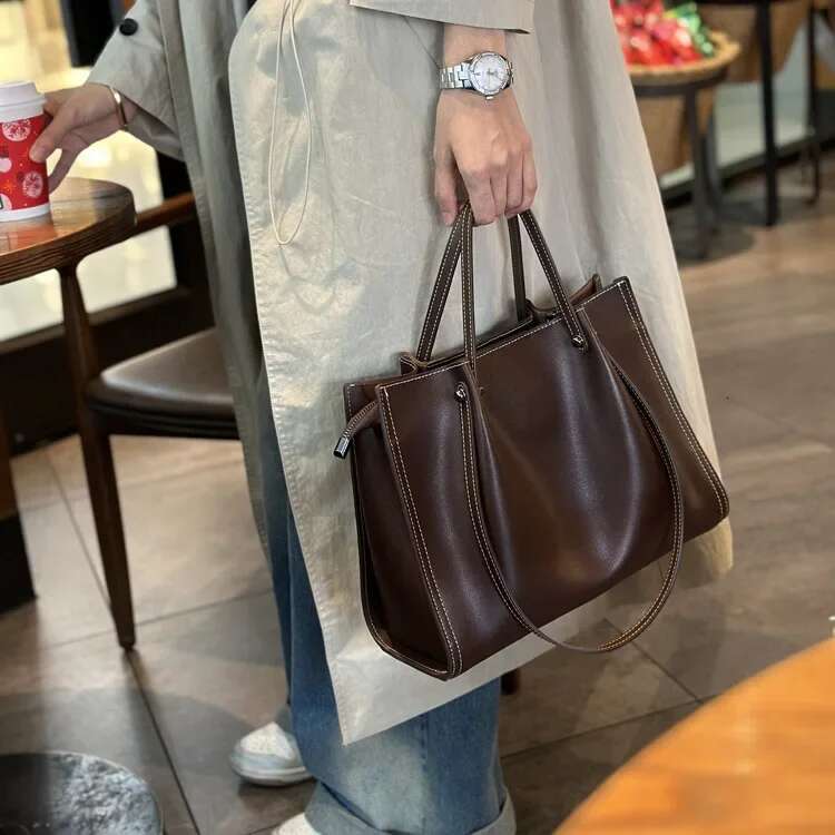Women 2025 Capacity Leather Women's Tote Cowhide Shoulder Commuter Large Designer Bag
