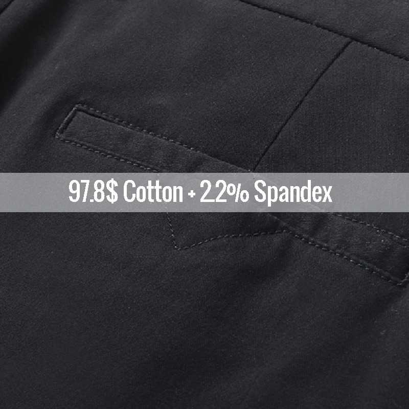 spring casual pants mens straight cotton stretch Chino Trouser workwear khaki fashion regular 250326