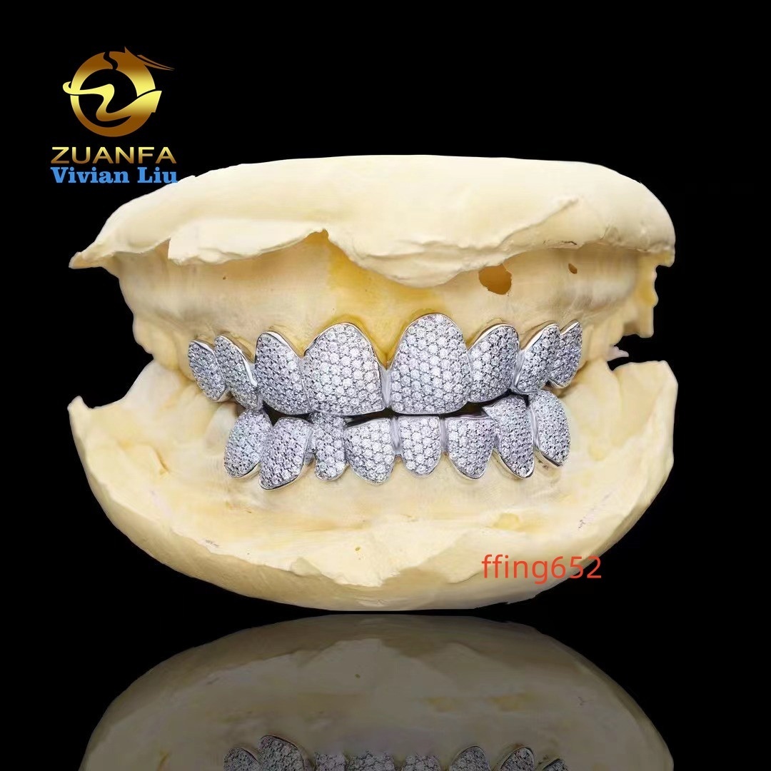 Iced Out Hip Hop Fine Jewelry VVS Moissanite Custom Diamond Grillz