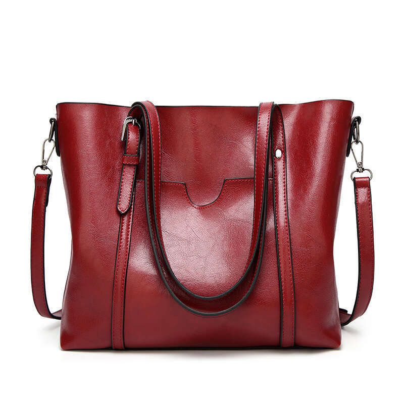 2023 New Fashion Soft Leather Casual Women's Handbag Single Shoulder Crossbody Capacity Bucket Large Bag