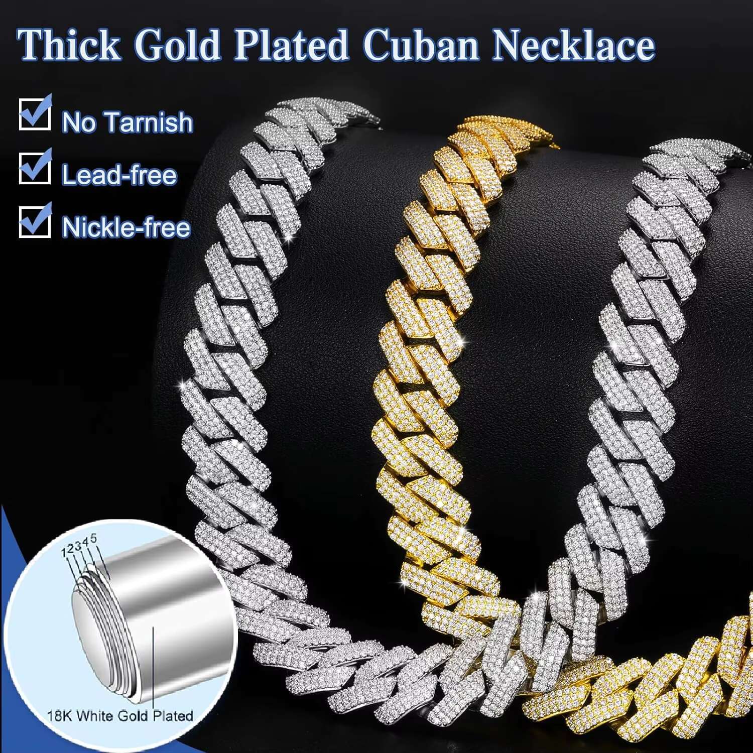 VVS Diamond Moissanite Cuban Chain Hip Hop 925 Sterling Silver Iced Out Moissanite Cuban Link Chain