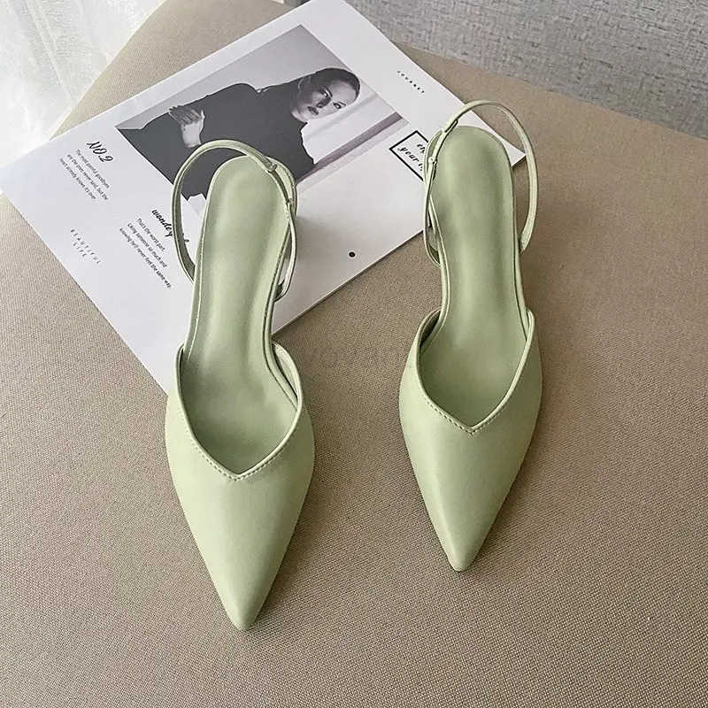 2022 New Fashion All-match Temperament Wens Single Shoes Solid Color Square Heel Pointed Toe Shoes for Wen Z250326