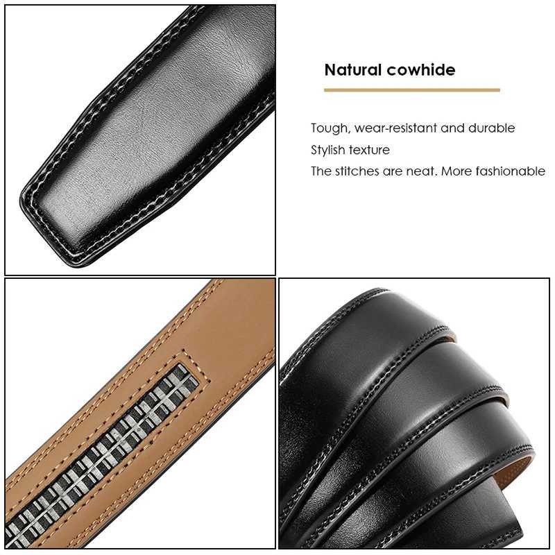 High quality mens leather belt 3cm thin belt alloy automatic buckle Trouser belt 130cm brown Girdles W250326