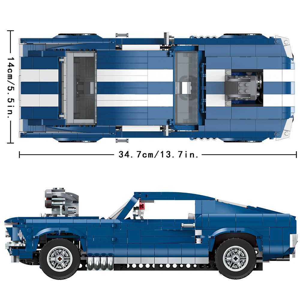 1680pcs Innovation Expert Ford Racing Model Building Blocks DIY Toys Children Adult Birthday GiftsXJ250326