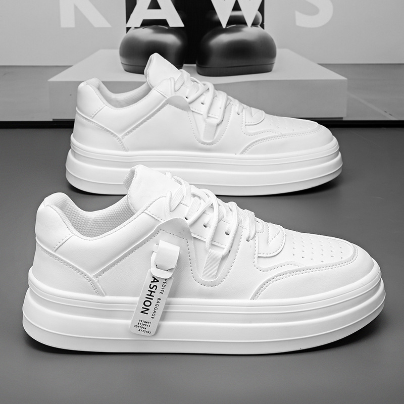 2025S New Trend Designer Men S Autumn New Thick Soled Korean Version Versatile Height Increasing White Fluorescent Green Men S Trendy Shoes