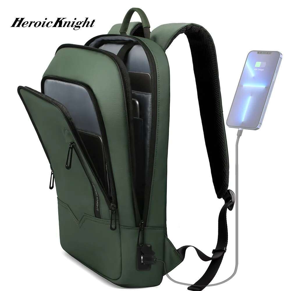 Heroic Knight Men Business Slim Tablet Light Weight Travel Backpack 14"15.6"17"Laptop Bag For Work College