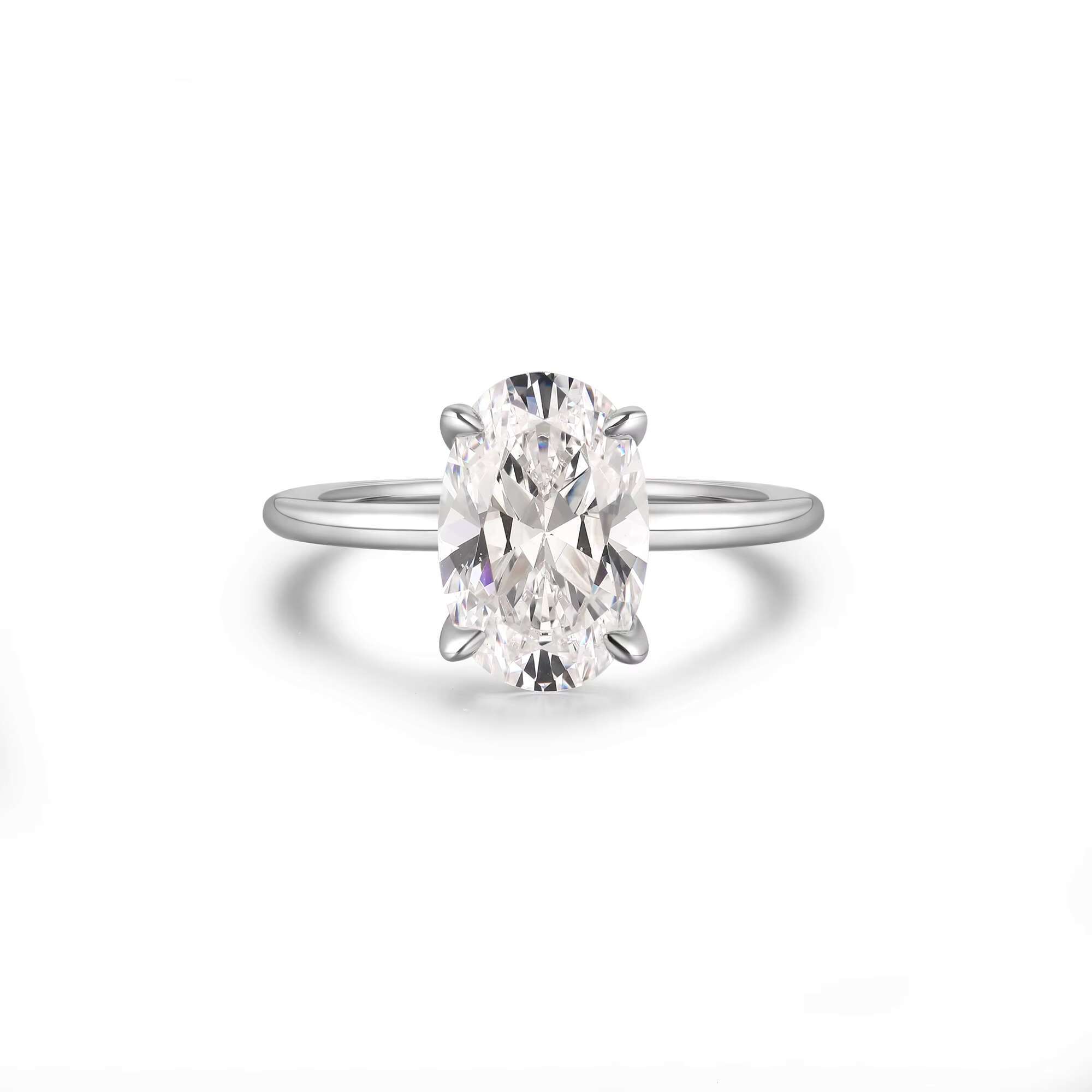 Custom Wholesale Designer Jewelry Engagement Wedding Oval Diamond 925 Sterling Silver Gold Ring for Women