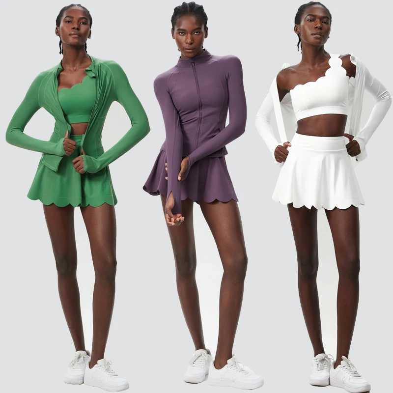 3Pcs Fitness Yoga Set Womens Solid Color Fitness Running Set Breathable Quick Drying Sports Clothing Womens Tennis Skiing Exercise Clothing W250326