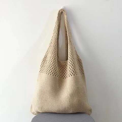 2022 New Korean INS Knitted Fashion Shoulder Handbag High Capacity Tote Bag Tide