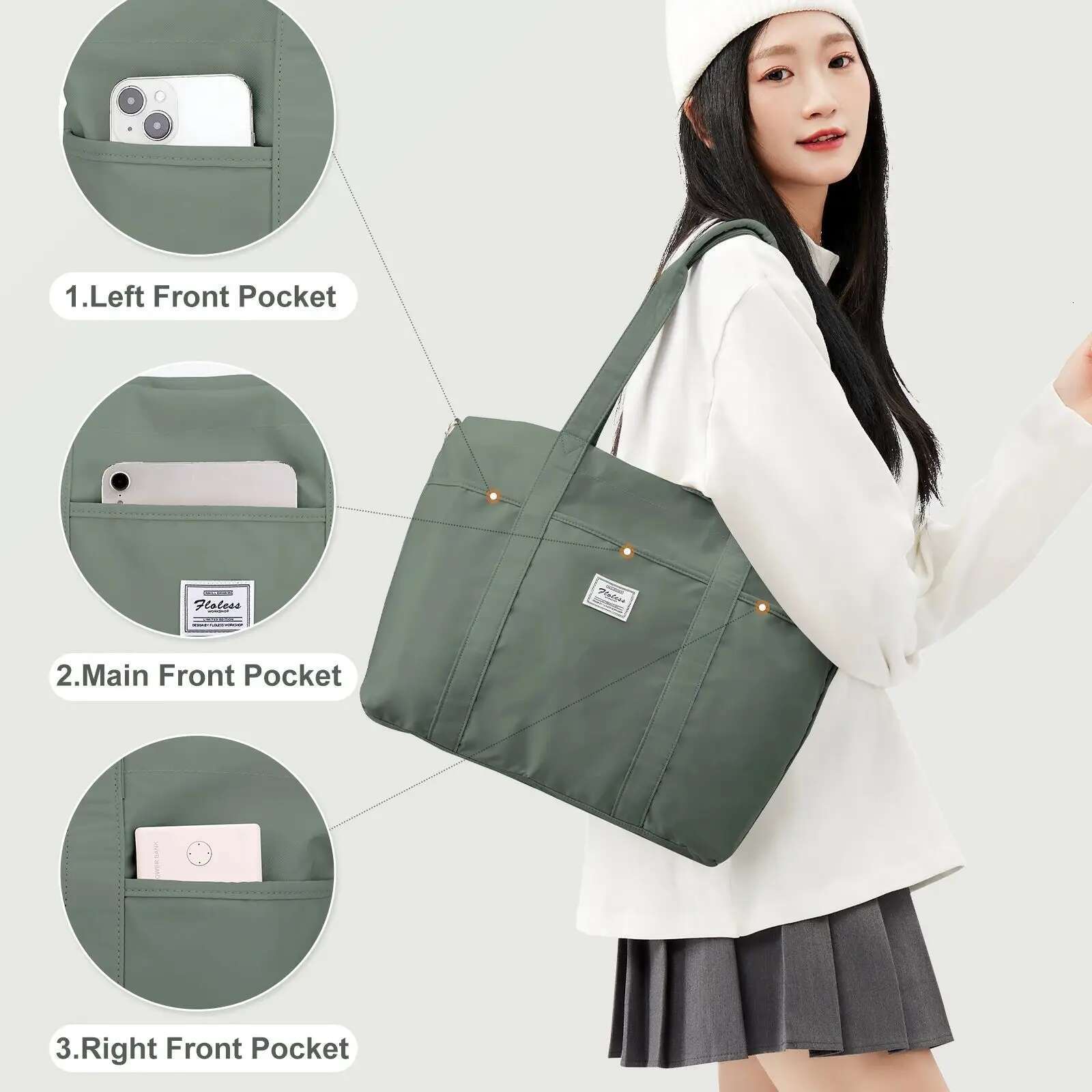 2Pcs New Women 2024 Large Capacity Classics Handbag Tote Shoulder Purses Fashion Ladies Travel Shopping Bag