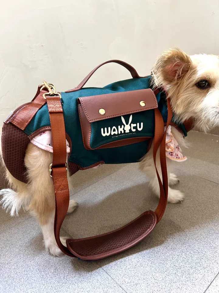 Wakytu dog sling suitable for small dogs cats slings with handles pockets outdoor travel walking hind legs stair supports X250326
