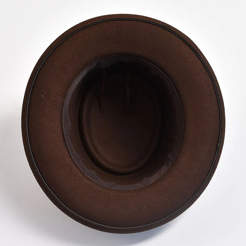 retro pork pie hat mens rolling Brim felt Fedora hat with feather gentleman Trilby jazz hat 250325