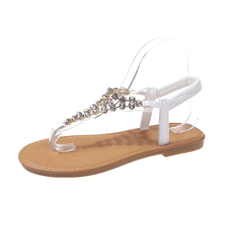 New Summer Flat Transparent Rhies Pintoe Women's Sandals, Fashion Casual Light Beach Cool, Shoes Women Sandals