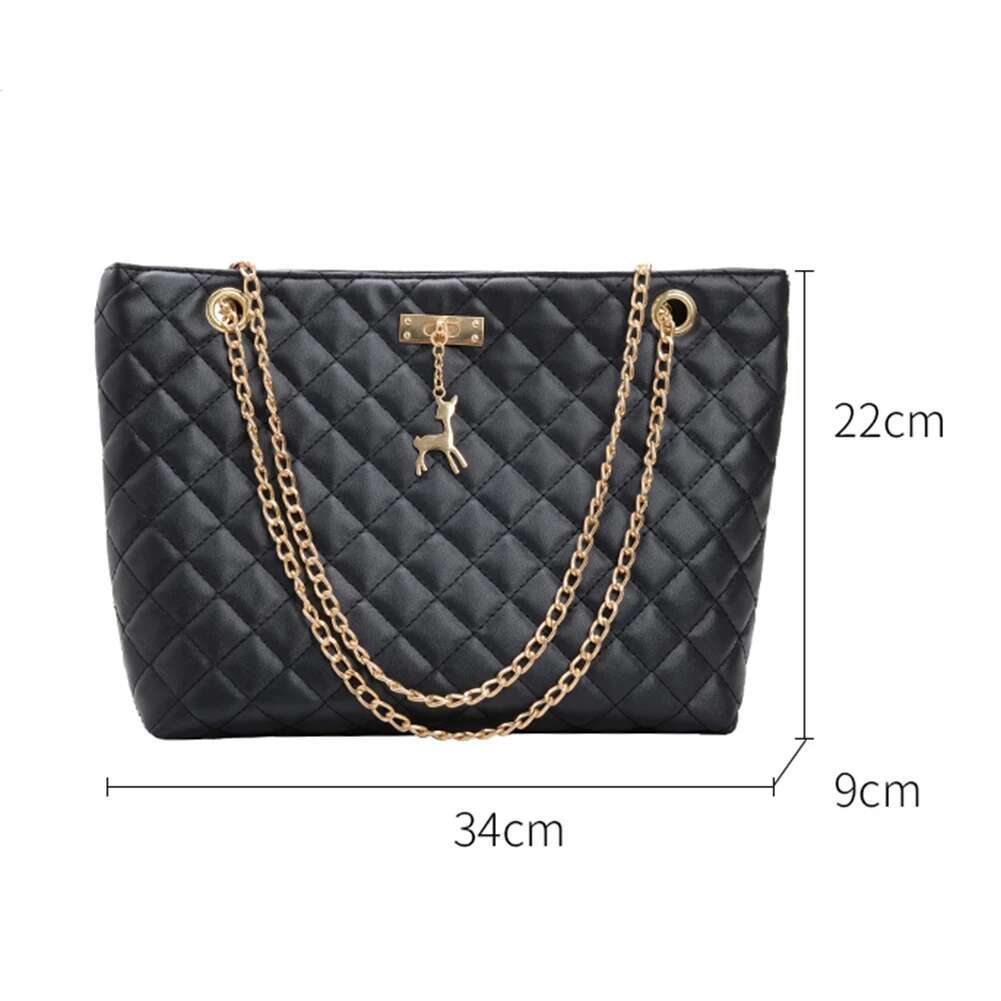 PU Leather Chain Handbag Soild Color Large Top-handle Female Designer Tote Women Fashion Shoulder Bags