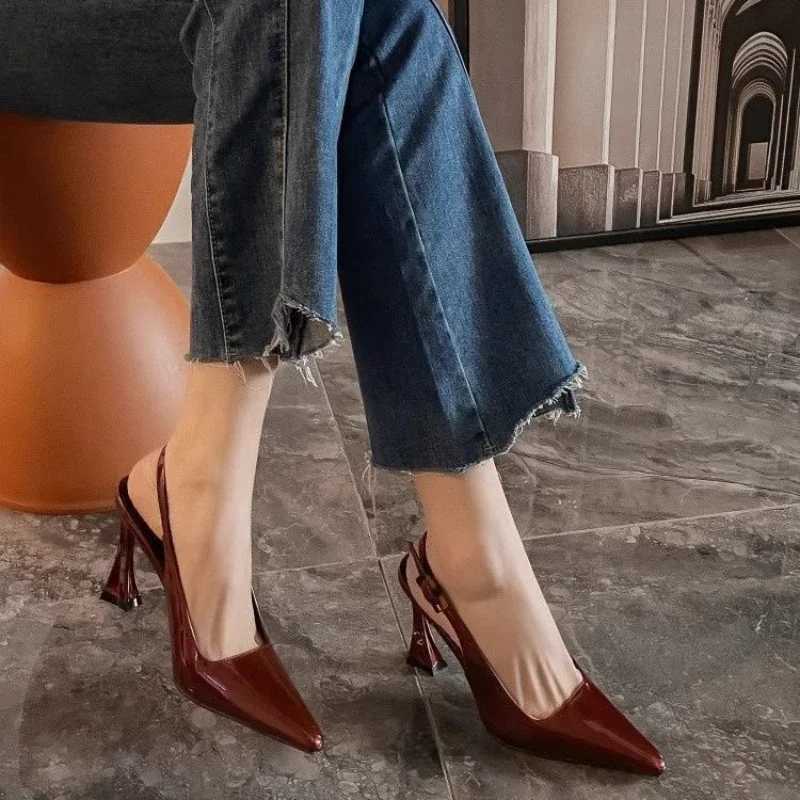 Sharp Pointed Wen Shoe 2025 Fashion New Wen High Heel Versatile Simple Single Shoes Trendy Temperament Wens Sandals Z250326
