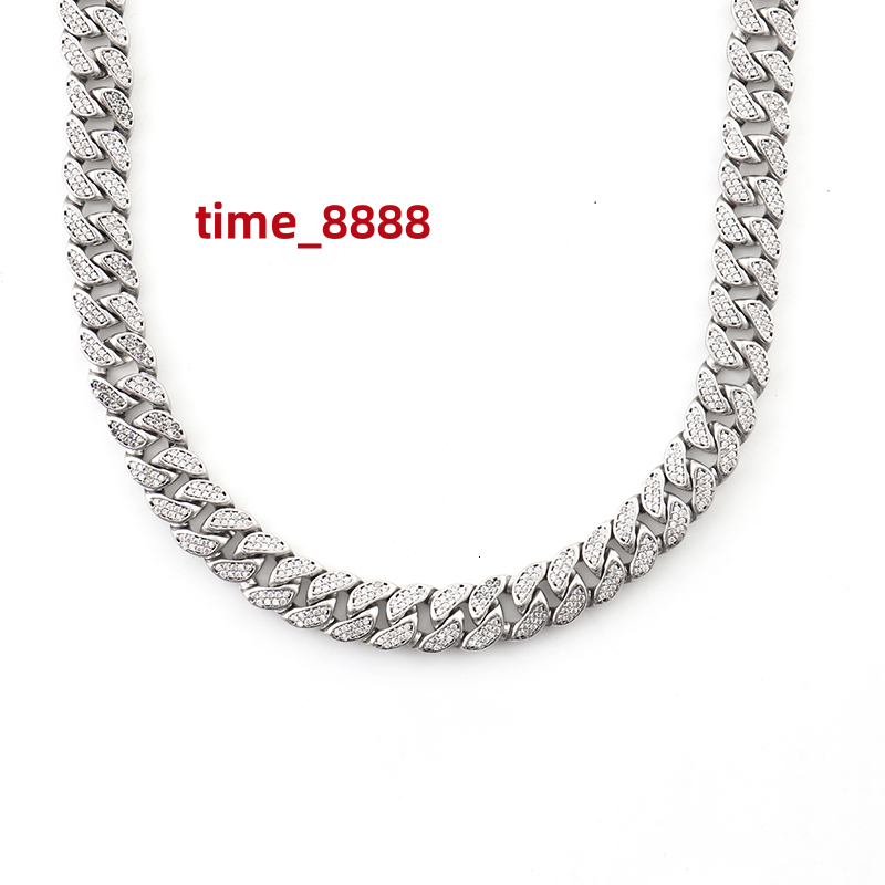Provence Jewelry Moissanite Trendy Women Design Jewelry Zircon Wave Cuban Chain Necklace Gift Chain Party