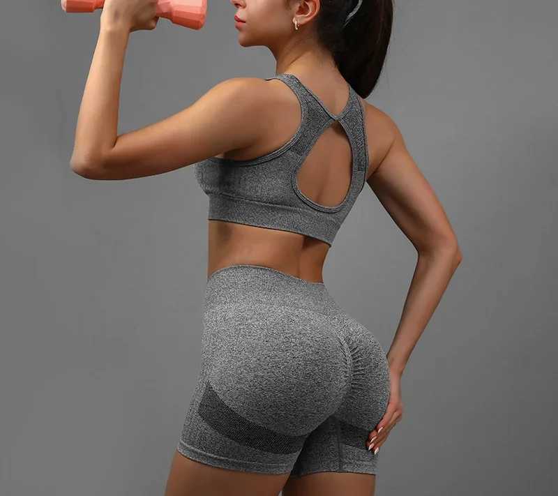 Yoga set sports bra womens fitness set running vest sports yoga shorts set yoga exercise set W250326