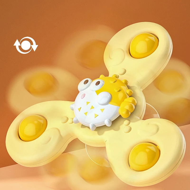 3Pcs Suction Cups Spinning Top Relief Stress Educational Toys Baby Spinners Bath Toys For Toddlers Bath Gifts 250326