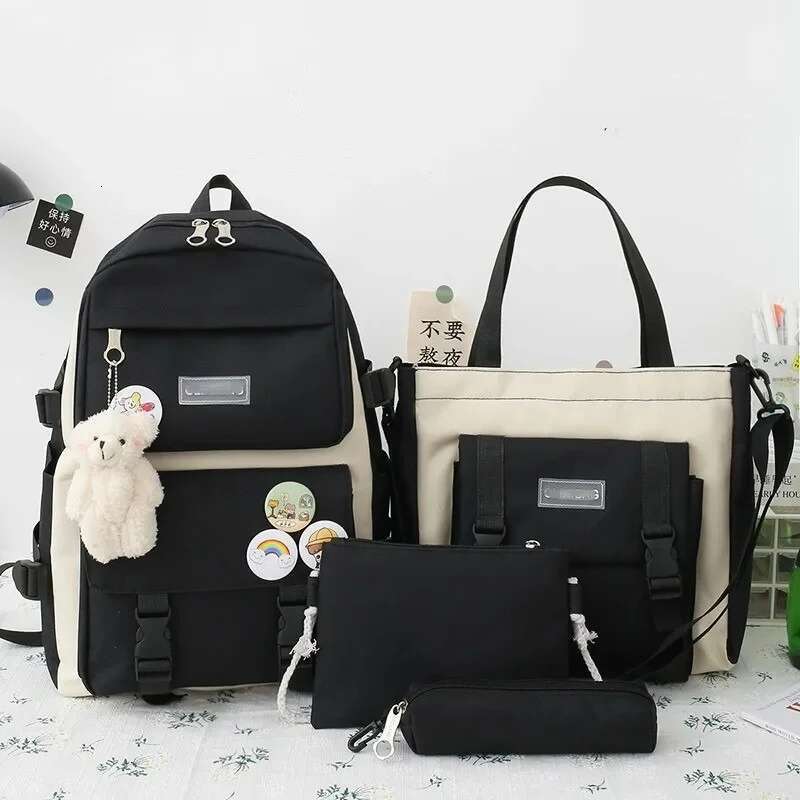 Four-Piece Backpack Ins Schoolbag Korean Version Of Haruku Ulzzang Female Junior High School Student Mori Tide