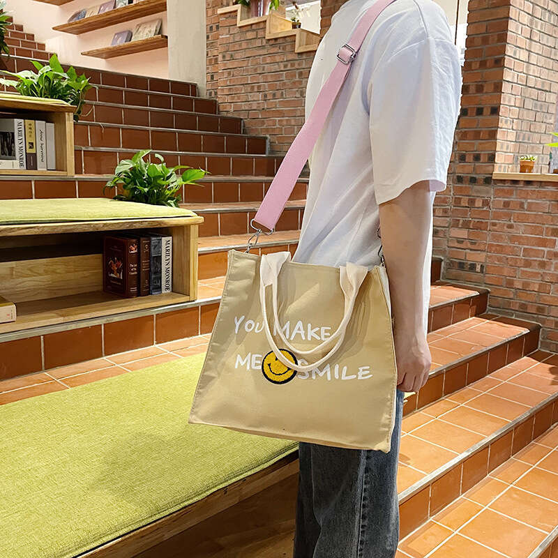 Leisure Large Capacity Handbag Summer Small Women's 2024 Fashionable and Minimalist Printed One Shoulder Crossbody Canvas Bag