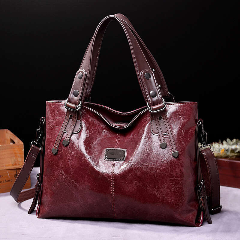 2024 Xiti Paul's new fashionable tote casual soft leather single shoulder crossbody large capacity women's bag