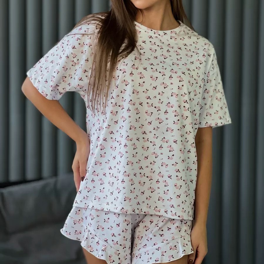 2025 New Spring/Summer Collection Printed Shorts Short Sleeves Fashion Casual Women's Pajamas Home Clothes