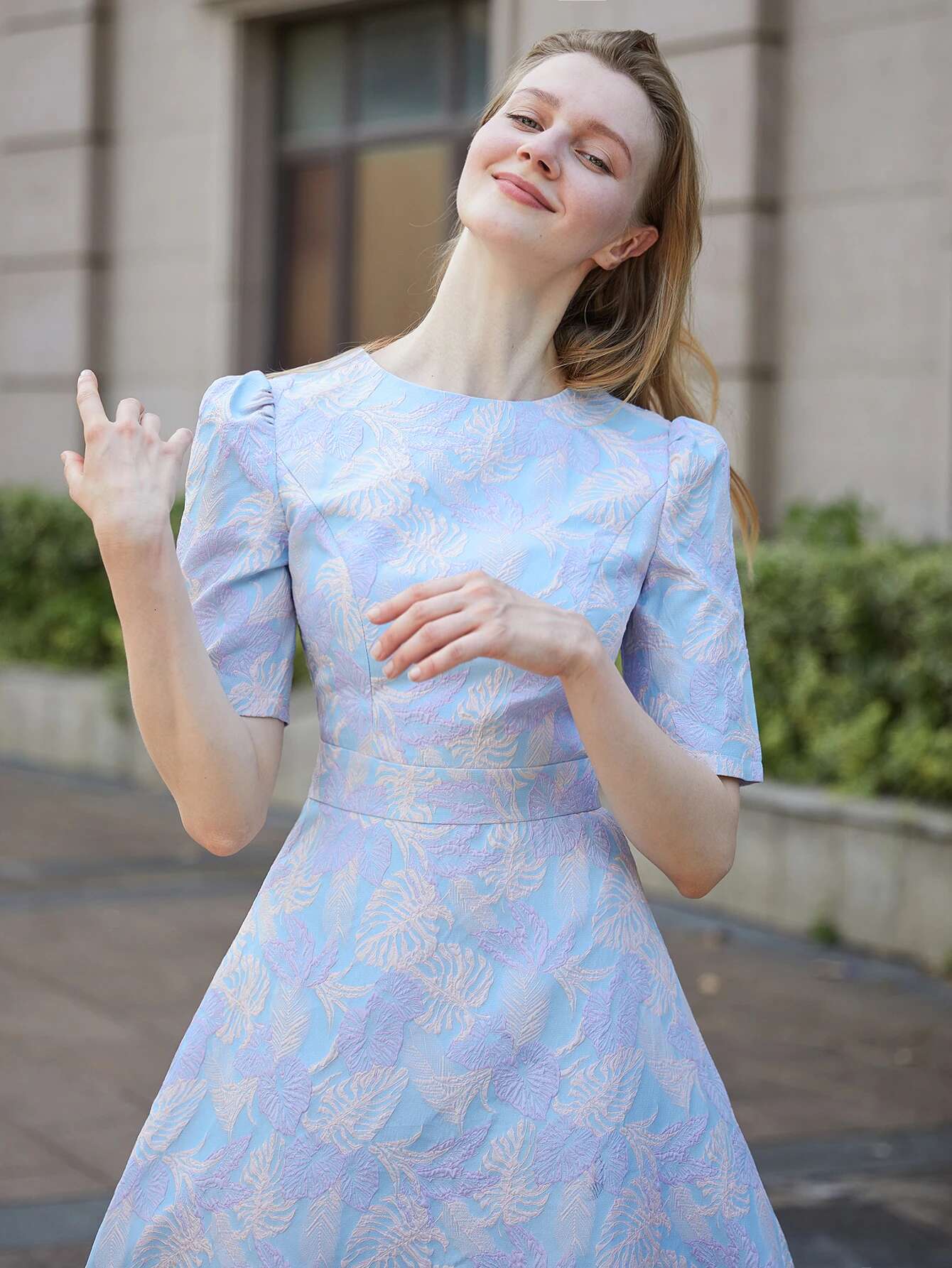 DEVCHATA Elegant wer Jacquard New Casual O-Neck Long Dress Temperament Evening Party Dresses Fashion Clothes Vestidos