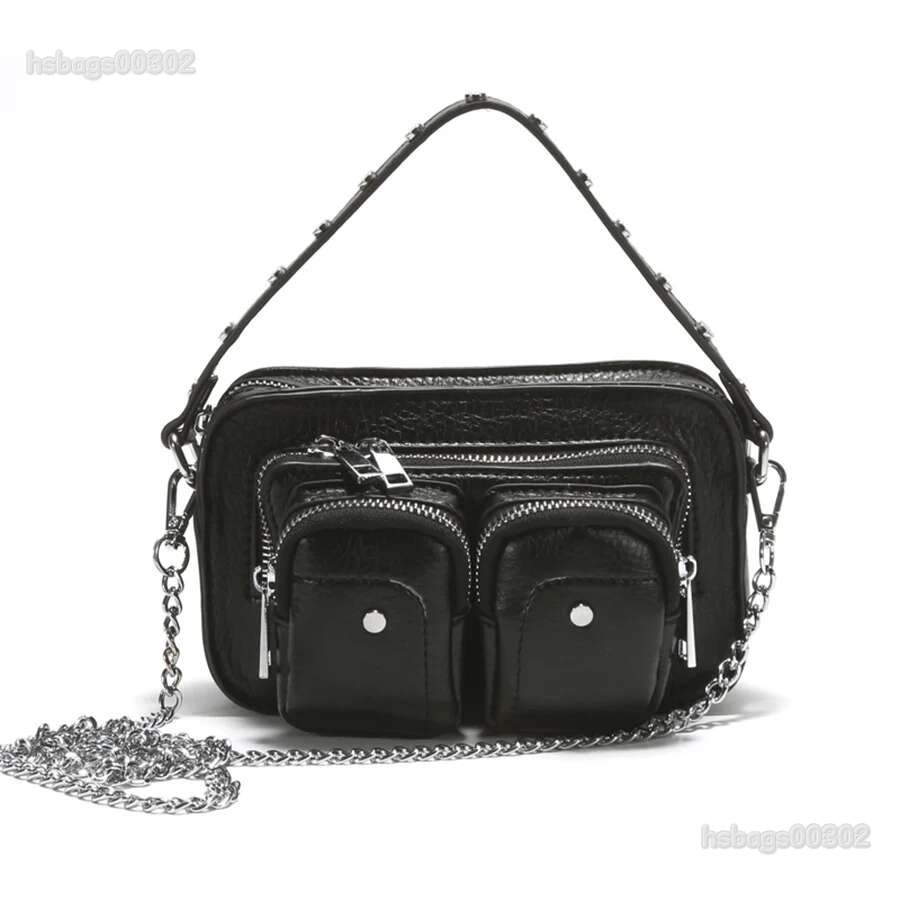 Brand Design Multi-Pocket Women's Leather Shoulder Bags Personality Messenger Handbags Female Chain Lipstick Phone Bag Tide