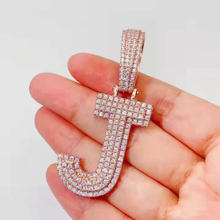 Luxury Cluster Inlaid D Color VVS Moissanite Cross Pendant 925 Sterling Silver Rhodium Plated Pendant Necklace