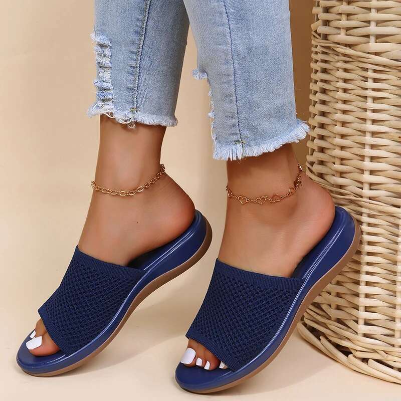 2025 Summer New Anti slip Designer Fashion Sandals Slippers Women's Wedge Walking Shoes Soft Slippers Women's Shoes