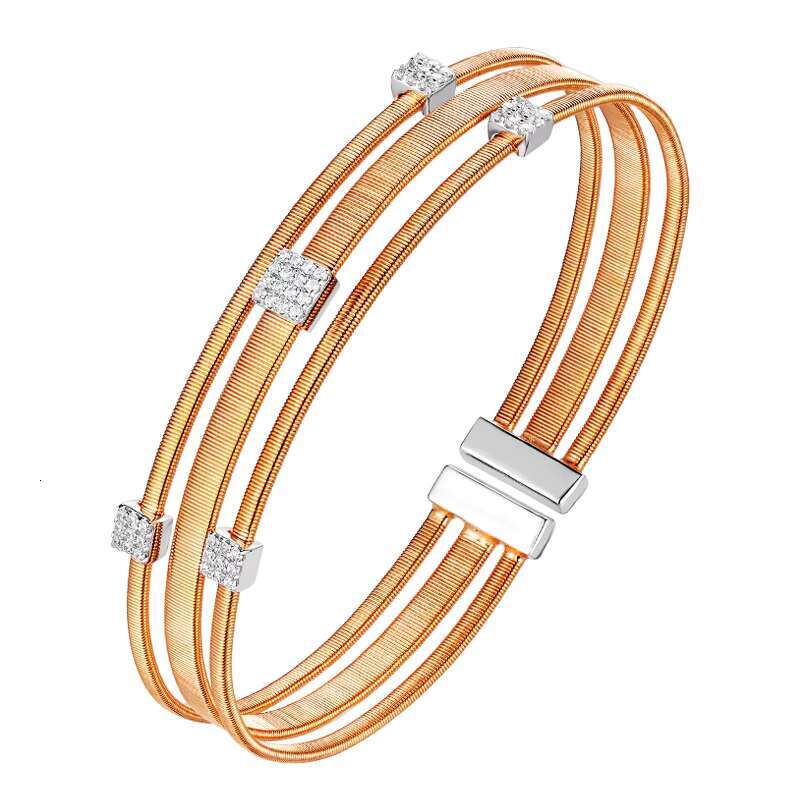 Bracciali Argento Pulseiras&Bracelet Modern Women's Zircon Italian Rope Cuff Bracelet 2025 Trendy Jewelry Brand