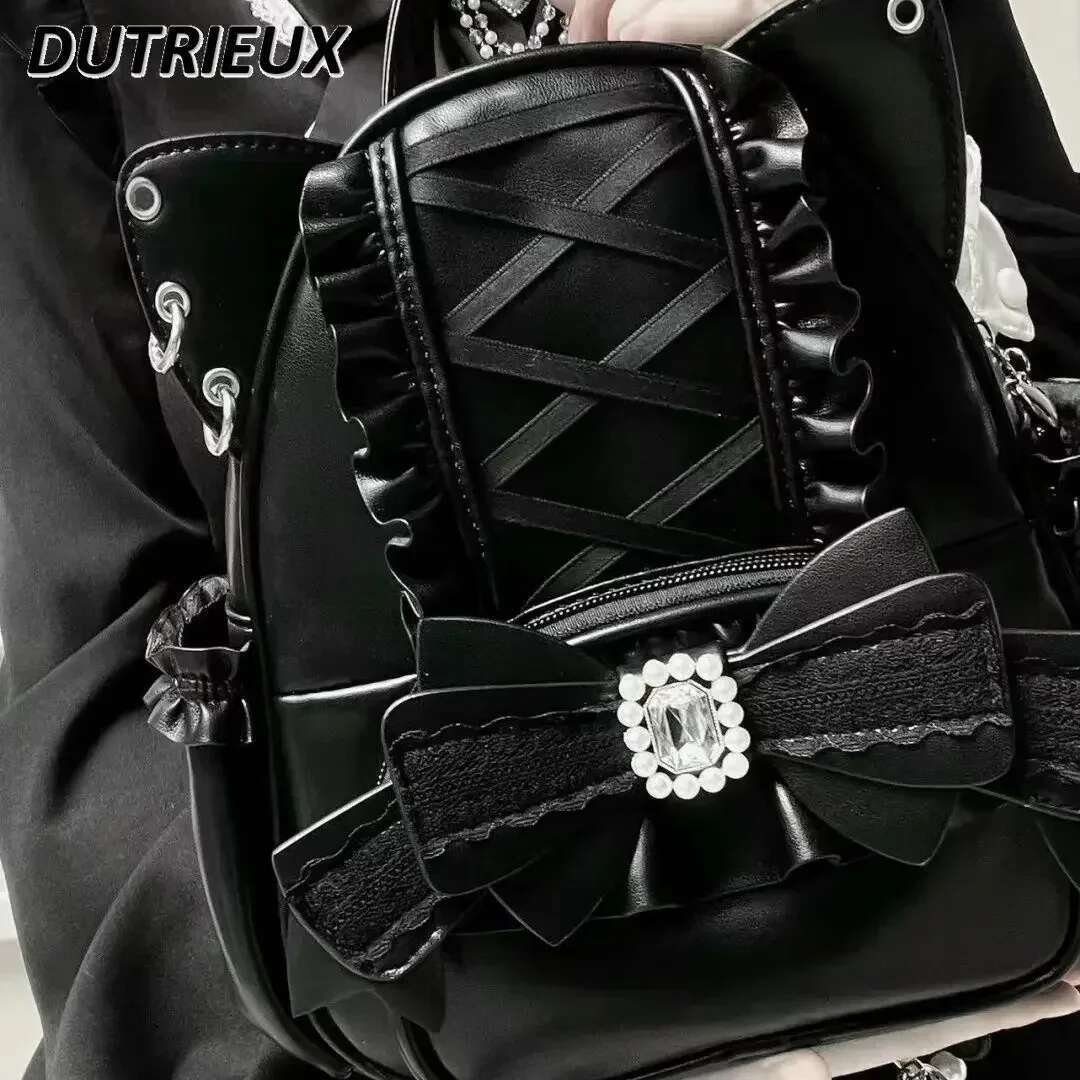 Lolita Japanese Style Fashion 2024 New Lace Cat Ear Sweet Cute Backpack Student Travel Large Capacity Backpacks For Women