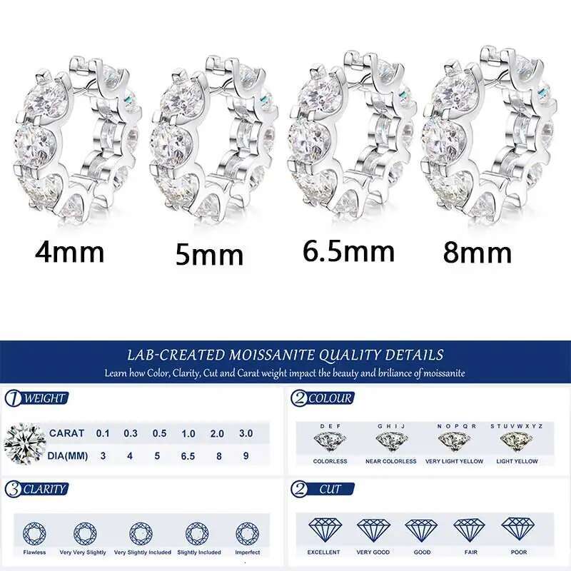 Fine Jewelry Moissanite Luxury Earrings 925 Silver For Women Sterling Silver Earring